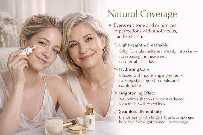 Luxury Contour & Concealer Stick Light Beige Shade for Tan Skin Creamy Blendable Formula, Long Wear Natural Finish, Non Cakey (High Cosmetic Agency)