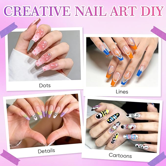 12 Colors Nail Art Pens & Nail Art Markers Set, Nail Polish Pens for Nail Painting, Art Design and Decorations, for Both Children and Adults