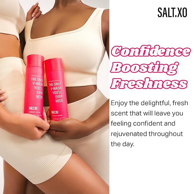 salt.xo Seedless Yoni Gel Wash, Feminine Wash with Refreshing Cucumber and Aloe Vera, All Natural Intimate Care Gel for Women, pH Balance V Wash Cruelty-Free, Feminine Hygiene Products (8 Fl Oz)