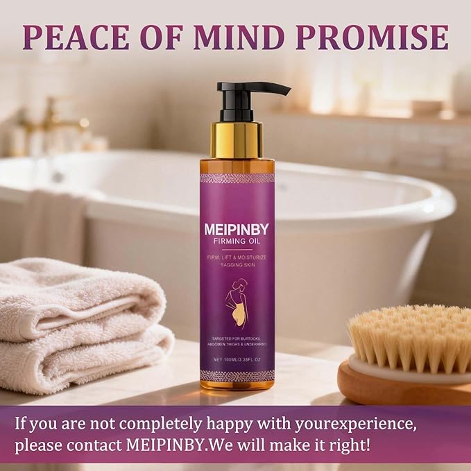 2 PCS Body Firming Oil - Fast-Absorbing Hydration to Tighten & Firm Arms, Chest, Thighs - Enriched with Vitamin E, Rosehip, Almond Oils - Post-Shower Treatment for Women 2x100ml