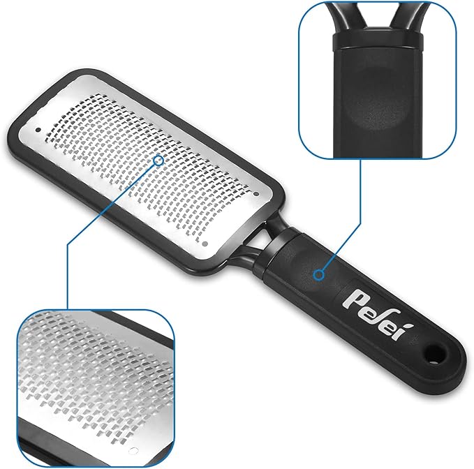 Colossal Pedicure Rasp Foot File, Professional Foot Care Pedicure Stainless Steel File to Removes Hard Skin, Can Be Used On Wet Feet