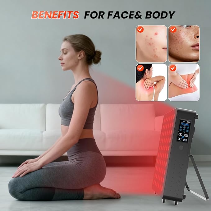 Red Light Therapy Panel for Face and Body -Near Infrared Red Light Device with Timer, RC, Dual Chip for Improve Sleep, Skin Health, Pain Relief -Upgraded Version in 2026