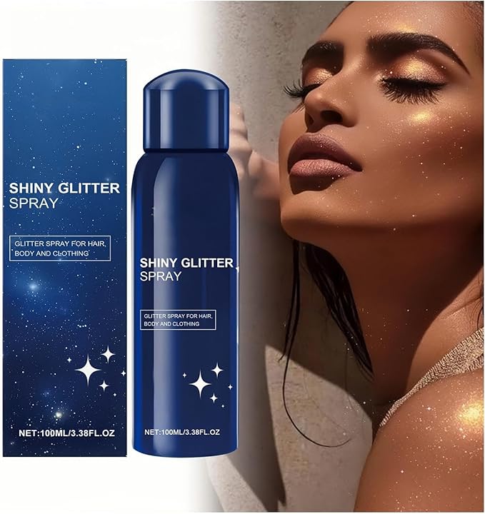 4-in-1 Shimmer Spray for Body, Hair, Makeup & Outfits - Travel-Size Glitter Spray for Instant Natural Glow, Lightweight & Quick-Dry for Parties, Photos, Festivals