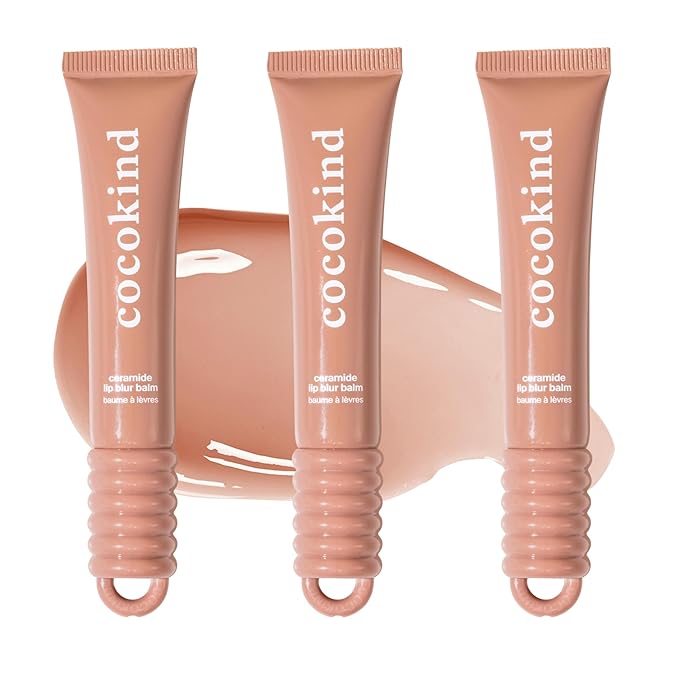 Cocokind Ceramide Lip Blur Balm, Be Powerful - Soft Brown Hydrating Lip Balm with Ceramides & Peptides, Made for Sensitive Skin & Lips, Unflavored & Fragrance-Free - 3 pack