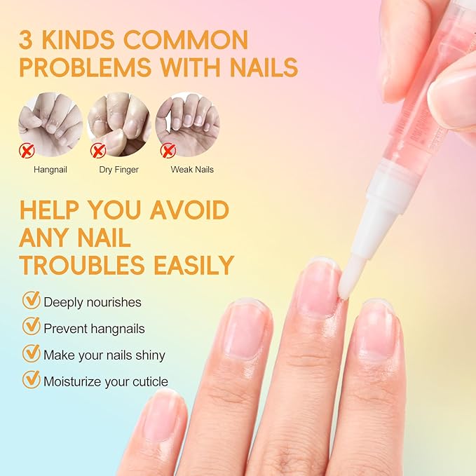 COSCELIA 8pcs Cuticle Oil Pen Bulk for Nails Polish Repair Pen Nail Nourishment Polish with Vitamins to Nourish and Moisturize Skin for Cuticle Nail Care