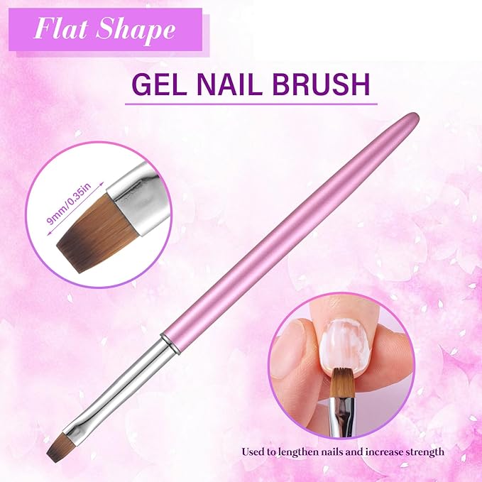 Metal Purple Nail Art Clean Up Brushes for Cleaning Polish Mistakes on the Cuticles, Acetone Resistant Nail Brush, Fingernail Cleaning Brushes for Nail Art and Designs (Round&flat&Bevel)