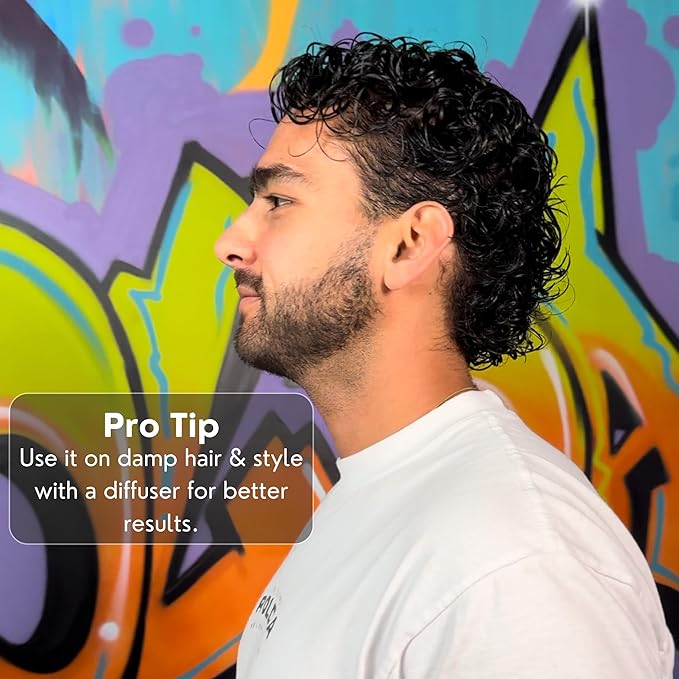 Rolda Curl Cream - Curly Hair Products for Men - Anti Frizz Curl Defining Cream with Oil Blend - Hydrates, Enhances Shine & Texture - Nourishes & Softens Strands - Non-Greasy & Lightweight (8.81 oz)