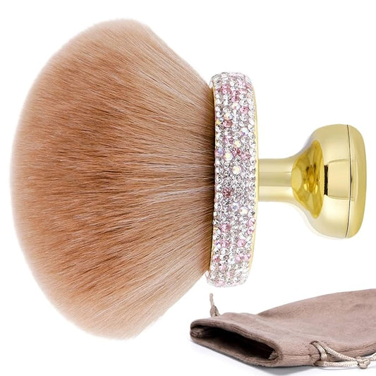 UNIMEIX Extra Large Body Makup Brush for Self Tanner with Drawstring Bag, 3.2 Inch Blend and Blur Body Sunscreen Applicator for Face, Legs, Body, Cream and Foundation (Gold)