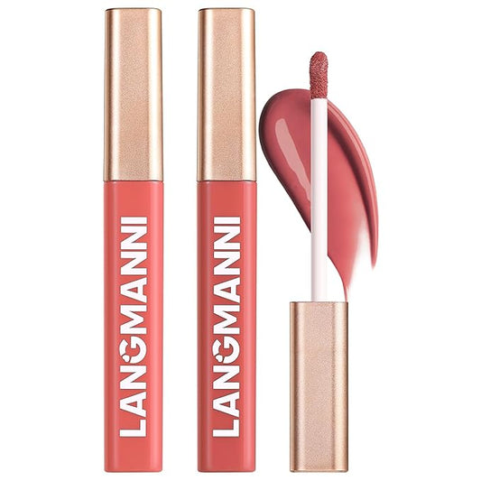 Jolilab 2 Colors Cream Texture Lip Gloss Set - Highly Pigmented,Hydrating, Moisturizing Makeup for Women(#1+2)