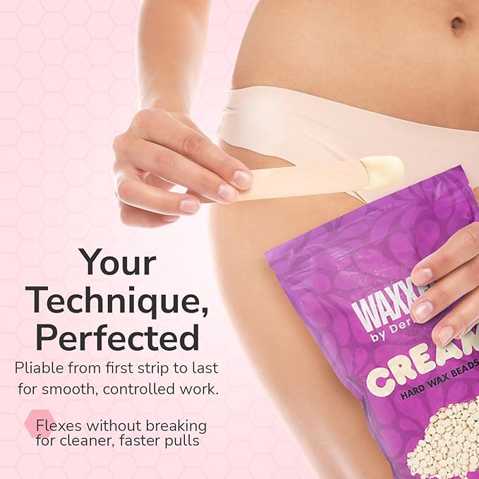 WAXXED Cream Hard Wax Beads 2.2LB – Professional Cream Hard Wax for Hair Removal – Titanium Dioxide Infused Wax Beads for Sensitive Skin – Smooth Application & Clean Removal – Salon & Home Use