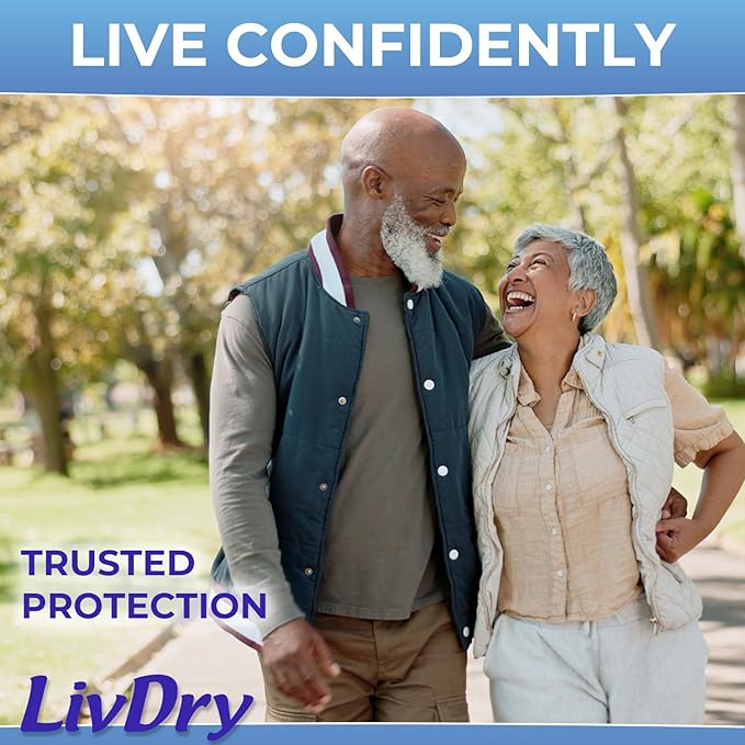 LivDry Incontinence Booster Pads, Use with Adult Diapers for Women and Men, Extra Comfort Softness, Disposable Pad (80 Count, Regular Length)