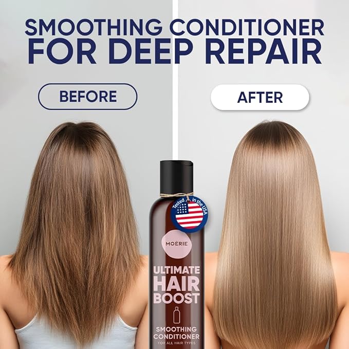 Moerie Ultimate Hair Growth Conditioner – For Longer, Thicker, Fuller Hair - Vegan Friendly Volumizing Hair Products – Paraben & Silicone Free – All Hair Types – Reverse Hair Loss – Double Set