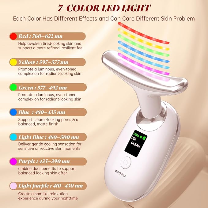 Facial Massager, Face Massager Tool,7 in 1 Face Sculpting Tool with Vibration and LED Lights for Face & Neck,Jawline Lifting Tighten Skin Care Tools Women Gifts