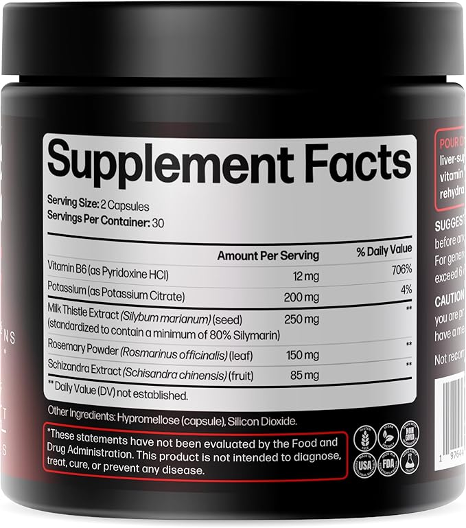 Life Happns Liver Support & Recovery Supplement for Adults – Doctor-Formulated with Milk Thistle, Schizandra, Rosemary, B6 & Electrolytes for Natural Detox Pathways, Hydration & After-Party Wellness
