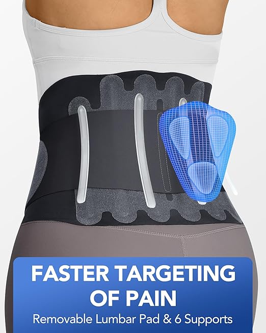 0.5mm Ultra Thin Back Brace with 3D Lumbar Pad, Seamless Yoga Fabric, Lightweight Back Brace for Women Men, Lower Back Pain, Sciatica, Posture, Back Support for Wearing Under Clothes, FSA Eligible