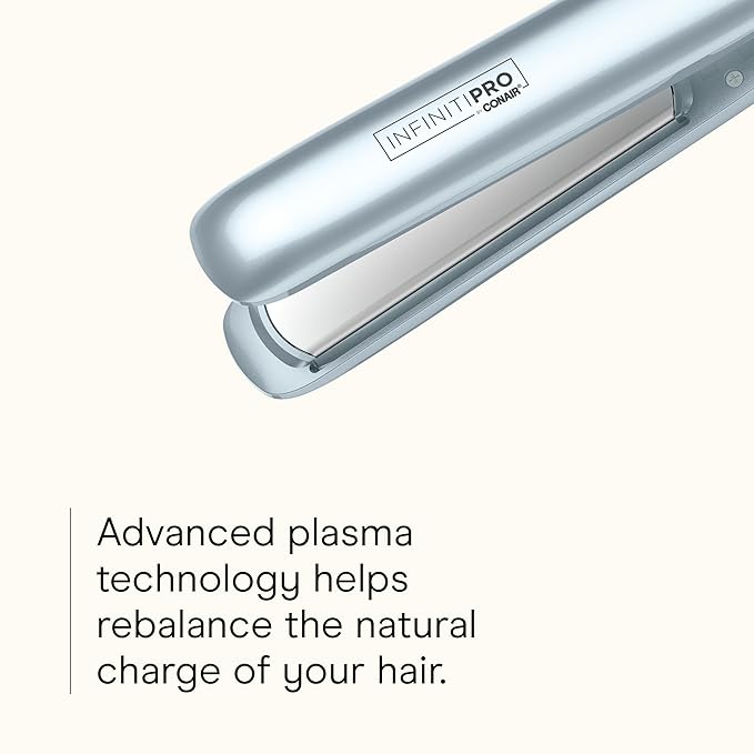 INFINITI PRO CONAIR SmoothWrap Dual Ion 1 Inch Flat Iron Hair Straightener, 1-Inch Flat Iron Produces More Volume and Less Frizz, 5 Heat Settings, For All Hair Types and Textures, Blue