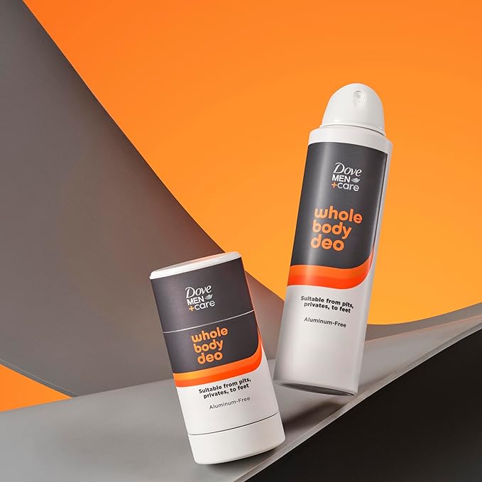 Dove Men+Care Whole Body Deo Aluminum-Free Deodorant Spray Shea Butter + Cedar Suitable from Pits, Privates, to Feet with Vitamin E 4 oz