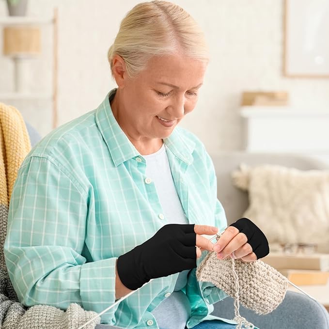 3 Pairs Elderly Skin Thin Protector Gloves Tone Fingerless Gloves Bruise Abrasion Protective to Cover Bruising