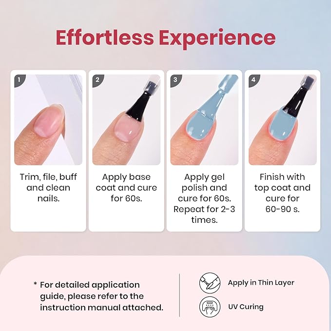 beetles Pastel Gel Polish Set - Soft Echo Collection, 6 Colors Pastel Pink Yellow Blue Polish Macaron Spring Nails Soak Off Uv Gel Manicure Nail Art Design DIY Home Salon