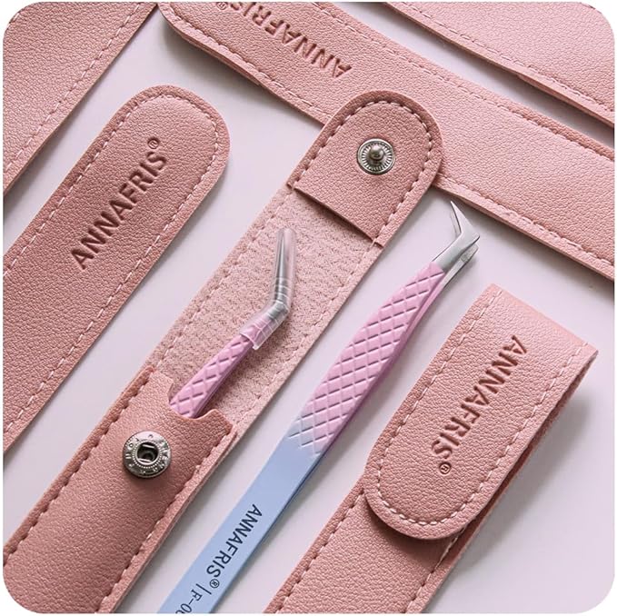 Eyelash Extension Tweezers,Fiber Tip Grip Boot Volume Lash Tweezers,Professional Pointed Lash Extension Tweezers for Easy Lash Application and Removal-F02