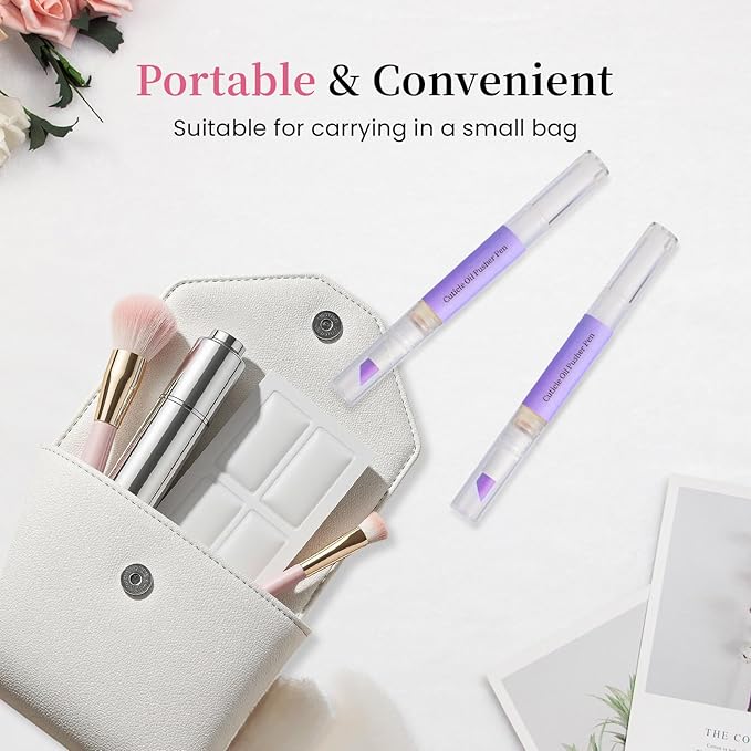 CORACIK Ceramic Cuticle Pusher & Oil Pen - 2ml Lavender Fragrance Nail Care Tool | Tool for Damaged Nails, Removes Cuticles & Hangnails, Moisturizes & Brightens (Purple)