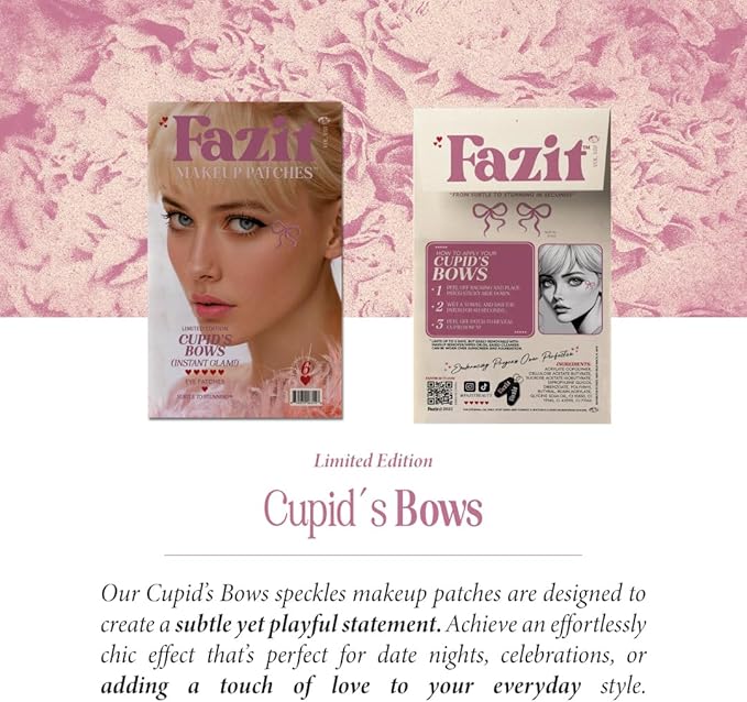Fazit Makeup Patches - Cupid's Bow Speckles - Glow Up Make-Up Patches - Cute Glitter Makeup Accessories for Women - Cosmetic Glitter for Face