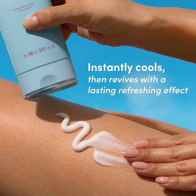 Coco & Eve Firming & Cooling Body Gel Lotion — Aftersun Care with Aloe Vera, Polyglutamic Acid for Sunburn Relief, Hydration & Skin Recovery. Soothing Moisturiser for Sun-irritated Skin. (6.76 fl oz)