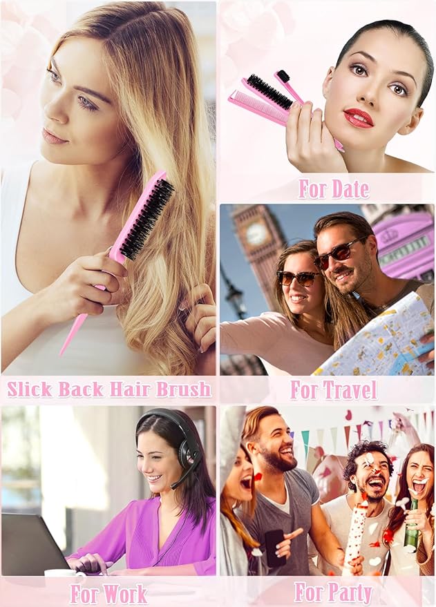 Hair Wax Stick & Slick Back Hair Brush – Frizz Control for Women & Kids, Non-Greasy & No Residue – Smooths Flyaways, Creates Sleek Ponytails & Buns – Styling Accessories & Teen Girl Gifts Trendy Stuff