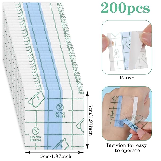 200Pcs Hand Makeup Mixing Palette, Single Use Professional Make up Mixing Palette, Artist Must Haves Disposable Transparent Waterproof Cosmetic/Foundation Tray Adhesive Tape