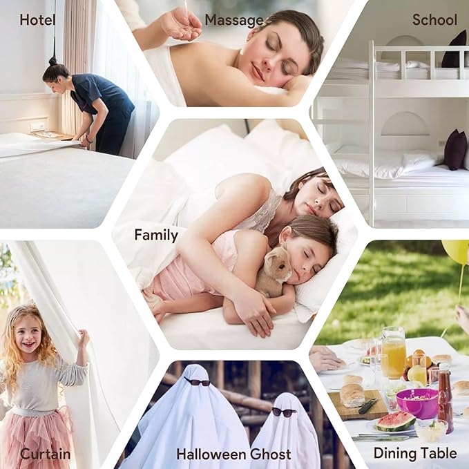 Maple&Stone King Flat Sheet 6 Pack,Premium Soft & Breathable,Brushed Microfiber Fabric, Anti-Shrinkage & Non-Fading,Bulk Flat Sheets Only King Size (White)