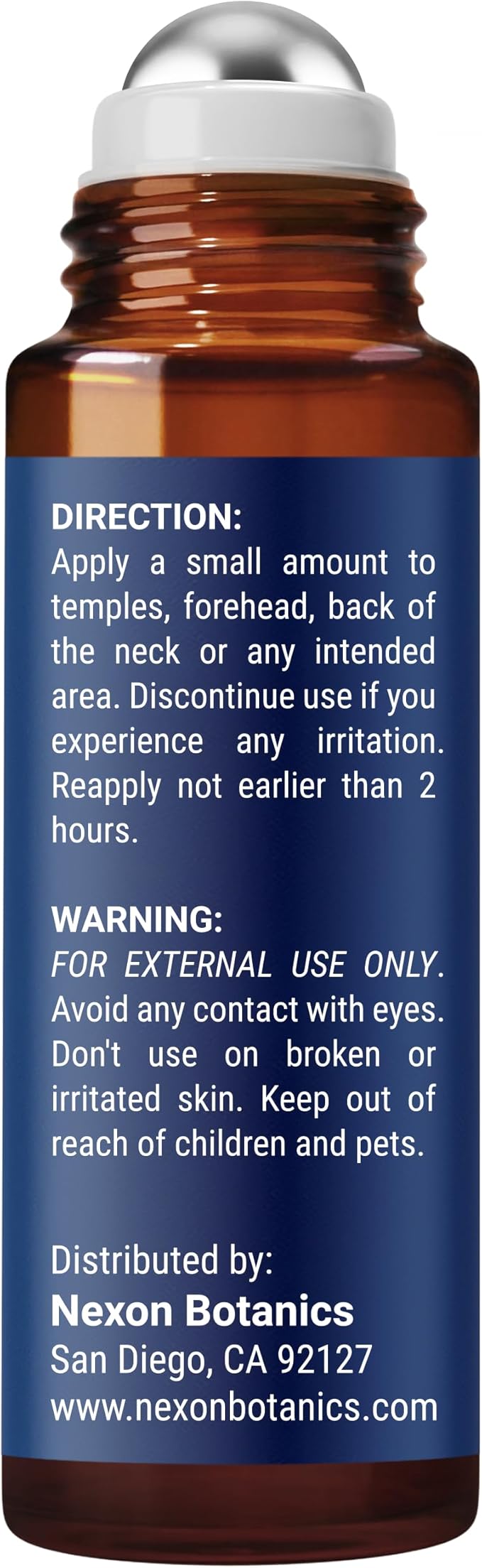 Lavender Essential Oil Roll-On 10 ml - Pure & Natural Blend, Prediluted Roller for Calmness, Relaxation & Skin Care - Nexon Botanics