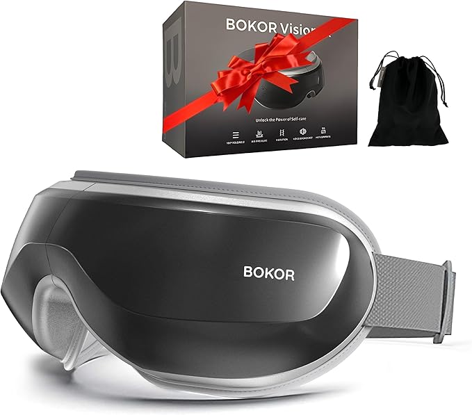 BOKOR Eye Massager with Heat -Eye Care Device, Vision X Heated Mask for Migraine, Eye Strain & Improve Sleep