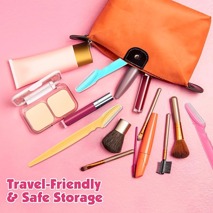 88 Pack Eyebrow Razors & Face Razors for Women – 4-Color Dermaplane Razors for Women & Men in Storage Jar, Safe Facial Shaver with Covers, Ideal Stocking Stuffer