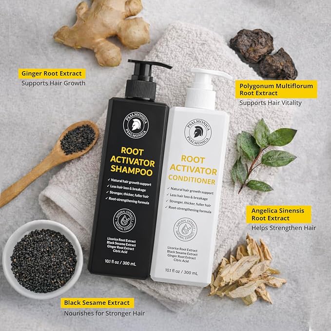 Hair Growth Shampoo and Conditioner Set: Mens Sulfate Free Hair Growth Root Activator Thickening Shampoo for Hair Loss and Thinning Hair - Hair Loss RegrowthTreatments for Women Men