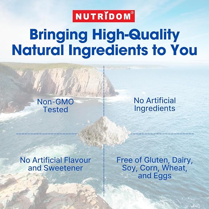 Nutridom Hydrolyzed Marine Collagen Peptides Powder, Wild-Caught from Nova-Scotia, Supports Hair, Skin & Nails, Non-GMO, Free of Gluten, Soy & Dairy (303 g)