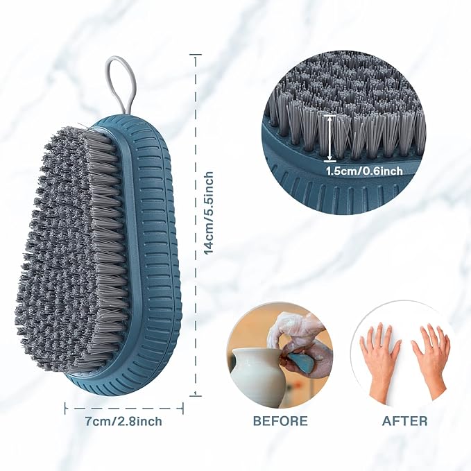 VWMYQ Heavy Duty Nail Brush Fingernail Scrub Brush, Durable Stiff Bristles Nail Scrub Brush, Hand and Nail Cleaning Brush for Men & Mechanics (Hand Wash Brush - Blue)