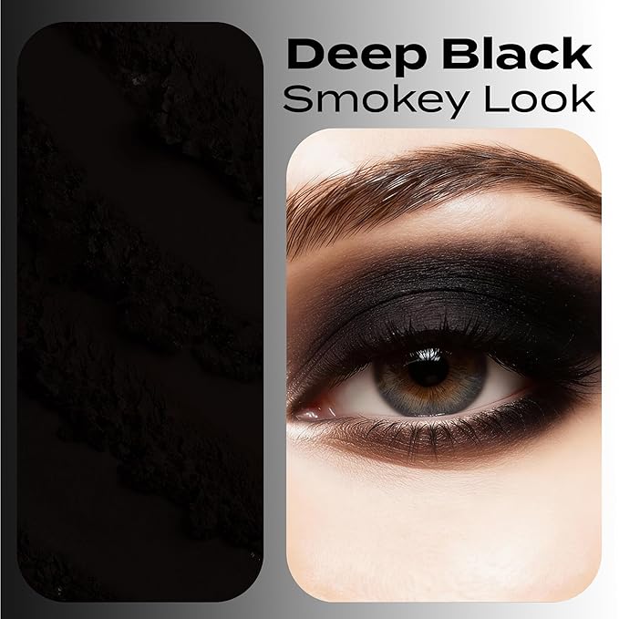 (5Gms) Matte Black Eyeshadow Powder by SweetFace Minerals, Waterproof Eyeshadow, Long-Lasting Eye Makeup, Eye-Enhancer Instant Eye Color, Smudge-Resistant, Blendable