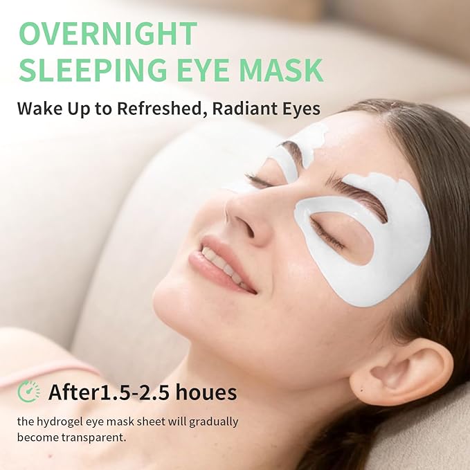 OK Shape Eye Masks, 360° Fit Under Eye Patches with Collagen and Lavender Flower Extract, Firming Eye Masks for Puffy Eyes, Wrinkles, Self Care Gifts for Women - 6 Pairs, Calm Green