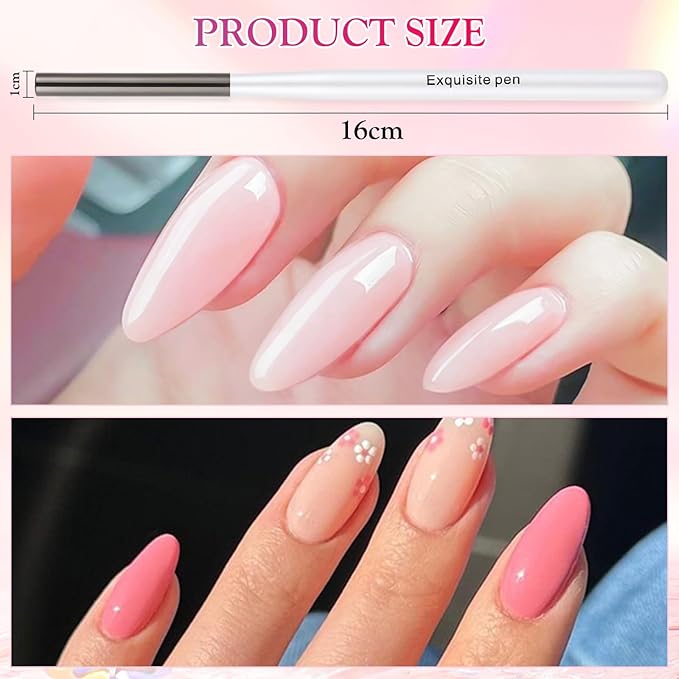 White Nail Art Clean Up Brushes for Cleaning Polish Mistakes on the Cuticles, Acetone Resistant Nail Brush, Fingernail Cleaning Brushes for Nail Art and Designs (Round&flat&Bevel)