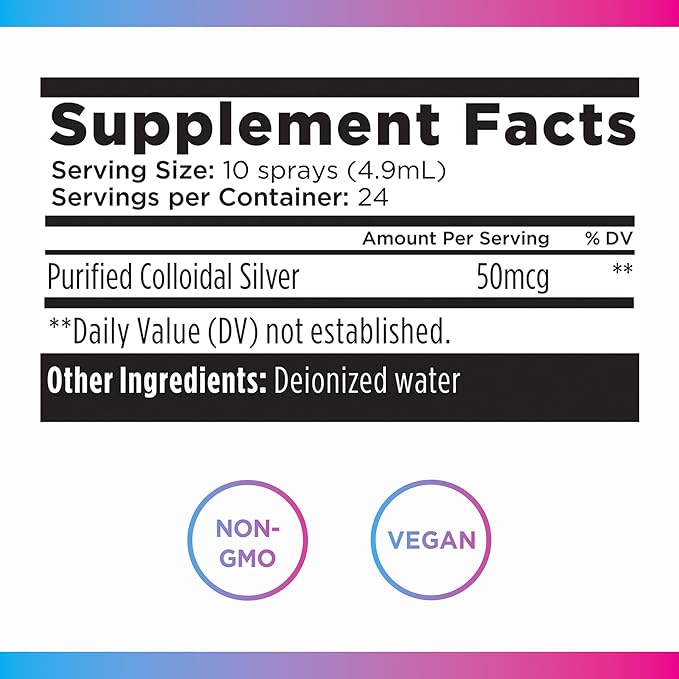 Livingood Daily Colloidal Silver Liquid Spray, Purified Silver with Deionized Water for Daily Wellness Support, Oral Hygiene, Skin Care, Throat & Sinus Health, Vegan, Gluten Free, Non GMO, 4 Oz Bottle