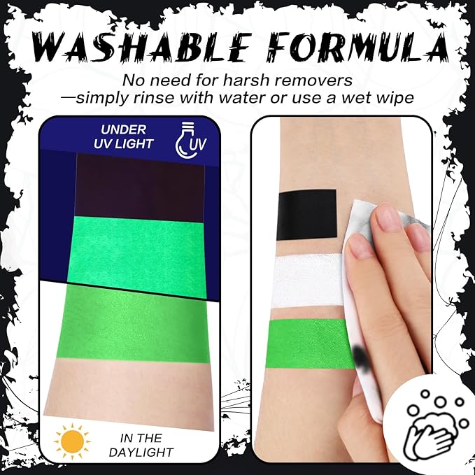 BOBISUKA Neon Green Face Body Paint Stick Water-Based Washable Glow In The UV Light Face Paint Makeup Stick for Halloween Witch Skull Robot Cyber Alien Cosplay SFX,Sports Eye Black & Costume Party