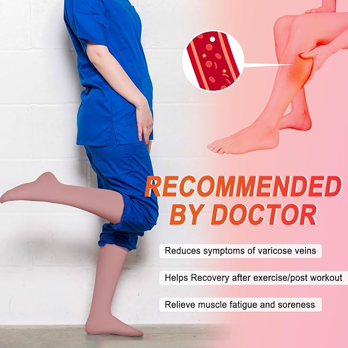 Iseasoo 4 Pairs Compression Socks for Women Circulation-Best Support for Nurses,Running,Athletic,Travel