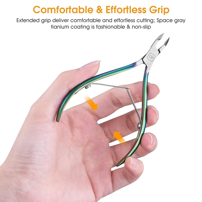 Cuticle Trimmer-opove Cuticle Remover Cuticle Nipper Professional Stainless Steel Cuticle Cutter Clipper Durable Pedicure Manicure Tools for Fingernails and Toenails,X7 mini Color Gradient
