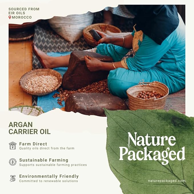 Nature Packaged Argan Oil for Hair Growth Oil 4 Gallon (Aceite de Argan) - 100% Pure Cold Pressed Moroccan Oils - Suitable for Colored & Damaged Hair, Face, Body Oils, Nail & Scalp