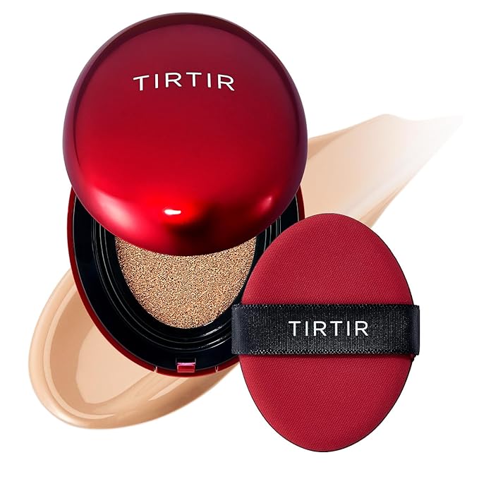 [*Mini Size*] TIRTIR Mask Fit Red Cushion Foundation | Full coverage, Weightless, Skin fit, Satin Glow Finish, Korean Makeup BB Foundation, beauty, Tattoo cover up, Buildable (#25N Mocha, 0.15 Fl Oz)
