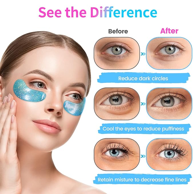 Under Eye Patches (24 Pairs) - Eye Masks for Wrinkles, Puffy Eyes, Dark Circles, Eye Bags, Valentine's Day Gift, Gifts for Teenage Girls, Under Eye Mask for Refreshing, Revitalizing