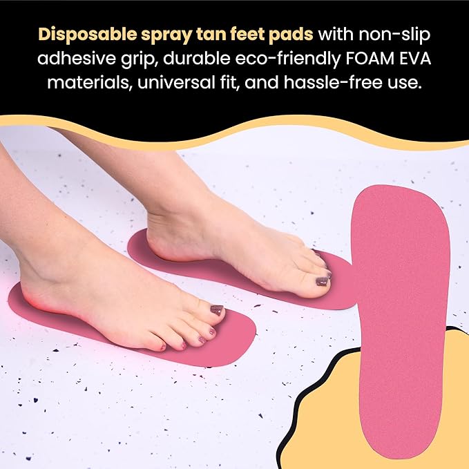30 Pairs (60Feets) Spray Tan Feet Pads Disposable & Economic FOAM Feet pads for Spray tanning,Use in Tanning booth,Sunless Tanning at Home or Beauty Salon-Non Slip-Comfortable-Hygienic-Ultra Bronzing