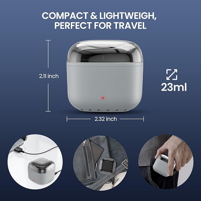 Nose Wax Kit Men, Mini Wax Warmer for Hair Removal, Mini Wax Kit for Noes and Ear, 100g Wax Beads, 40 Sticks, USB Fast Heat, Smart Constant Temp, Upgraded Size, Multi-Accessories, Gray