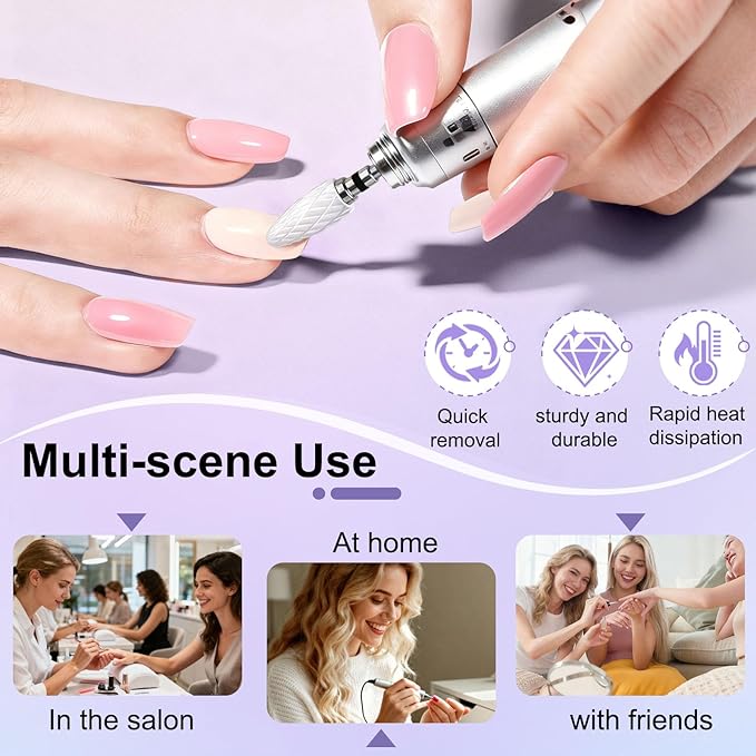 Fantexy 3/32" Ceramic Nail Drill Bit - Remove Acrylic Hard Gels Quickly and Safely,White Ceramic Cone File Bit for Nail Art,Manicure,Pedicure,Gel,Cuticle Clean(Extra Coarse - XC)