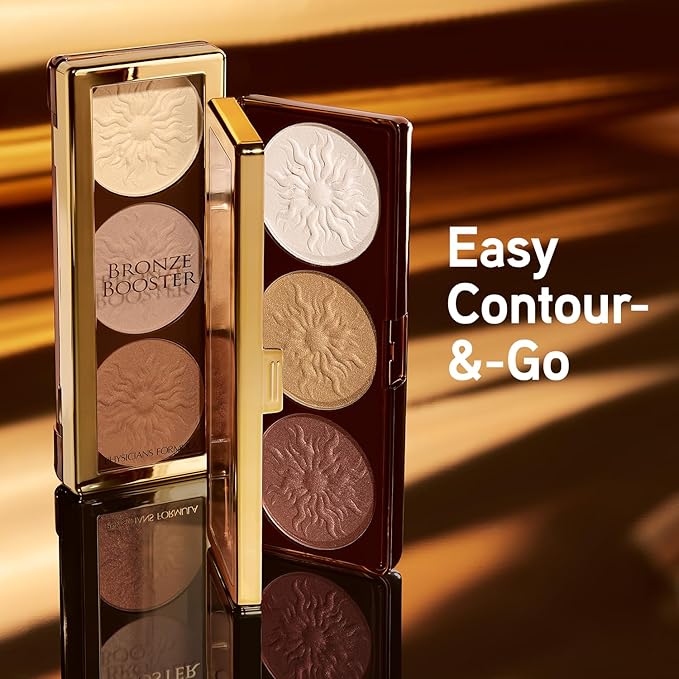 Physicians Formula Bronze Booster Highlight & Contour Palette with Brush, Blendable & Buildable Finish - Shimmer Glow